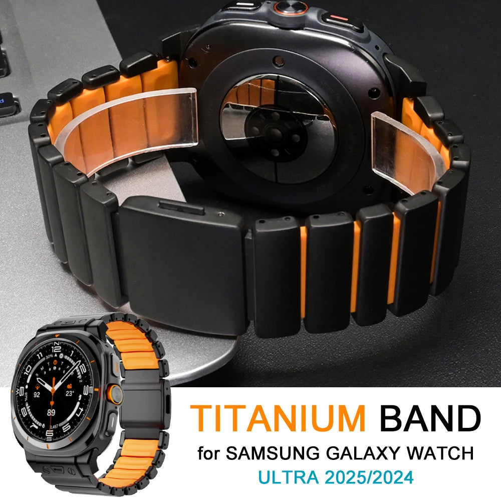 Titanium Strap for Samsung Galaxy Watch 8 Ultra 2025 Watchband Rubber Metal Band for Samsung Galaxy Watch Ultra 47mm 2024 Correa