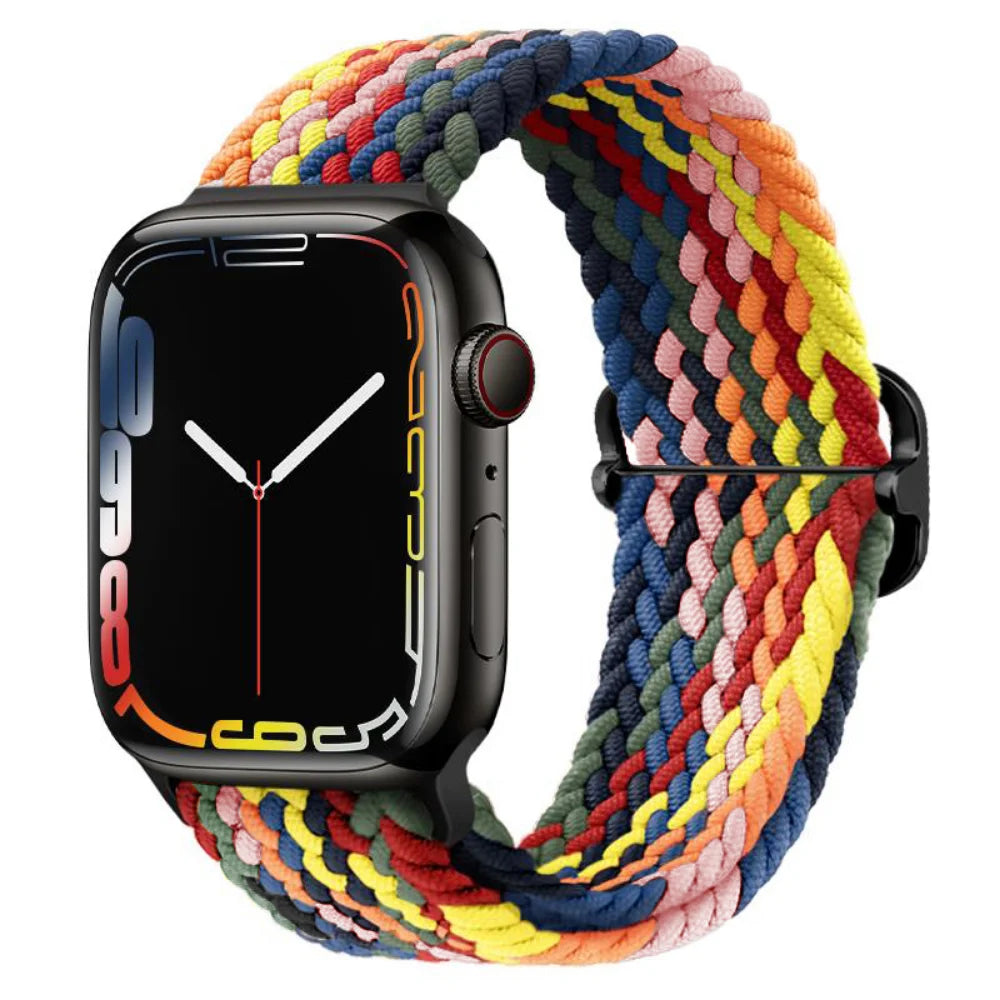 Braided Nylon band For Apple Watch Ultra 49mm 46mm 45mm 44mm 42mm 41mm 40mm Elastic band Apple Watch 11 10 9 8 7 SE 4 5 6 Belt