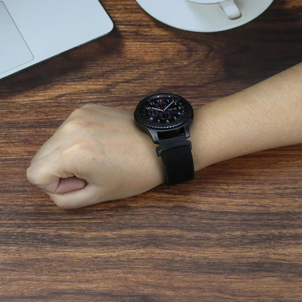 20mm 22mm Elastic Nylon Loop Strap for Samsung Galaxy Watch 4 5 6 7 40/44mm Pro Calssic 42/46mm Band Huawei Gt2/3 Amazfit Gts2/4