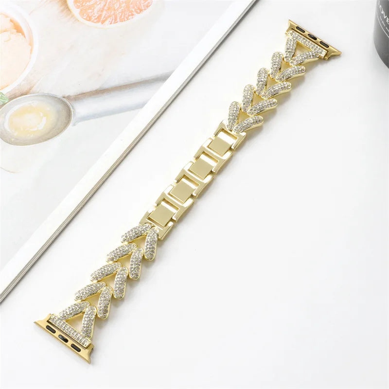 Diamond metal band for Apple Watch 10 band 46mm 42mm 41mm 44mm 49mm 45mm 40mm Women Belt band Apple Watch Series 9 8 7 SE 6 Ultra