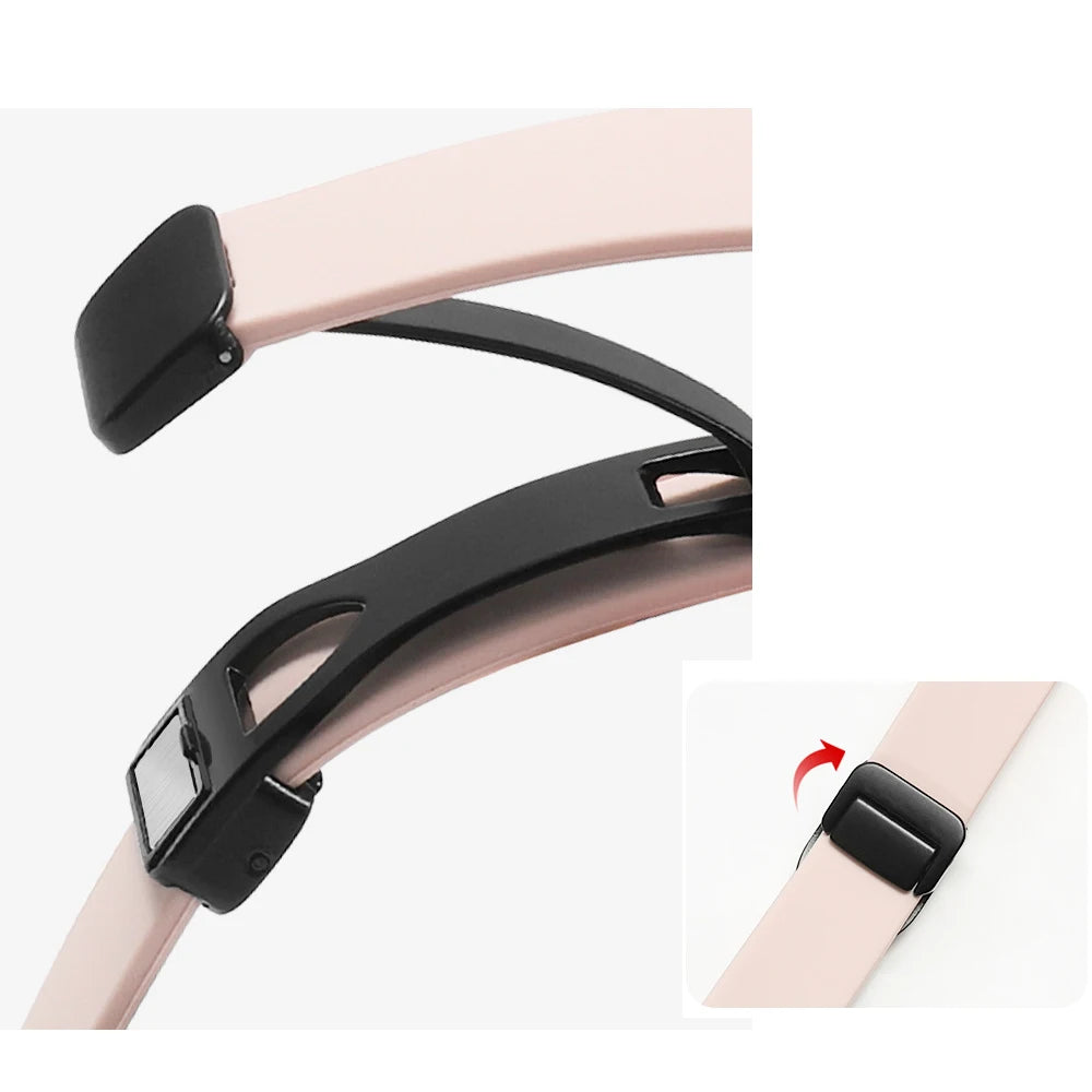 Women Slim Silicone band Magnetic Buckle band For Apple Watch Ultra 2 49mm 45mm 41mm 44mm 42mm 40mm 38mm 9 8 7 SE 6 5 4