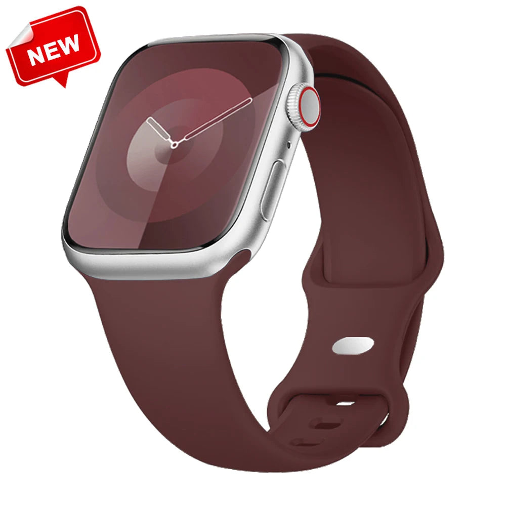 Silicone band For Apple Watch band 40mm 44mm 46mm 45mm 41mm 49mm 38mm 42mm Correa band Apple Watch Series 6 Ultra 2 7 8 9 SE 10 band