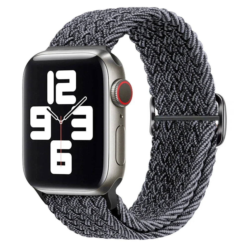 Braided band For Apple Watch band 45mm Ultra 2 49mm 44mm 40mm 41mm 42mm 46mm Elastic adjustable band Series 10 9 8 7 3 5 SE 6 4
