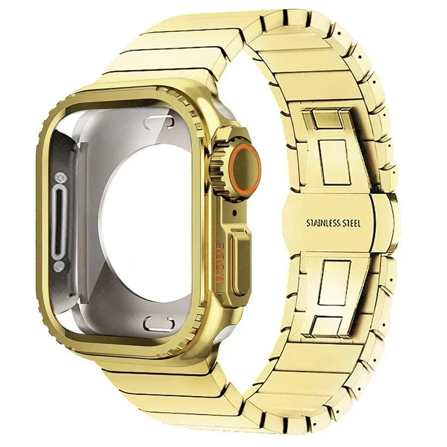 Case+band for Apple Watch band 10 42mm 46mm Ultra 2 49mm 9 8 7 6 SE 5 Steel metal Protective Shell Upgrade Apple Watch 49mm 45mm 44mm
