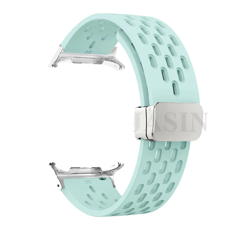 Silicone Strap for Samsung Galaxy Watch 8 40mm 44mm 8 Classic 46mm Magnetic Buckle Band Breathable Watchband No Gaps Bracelet
