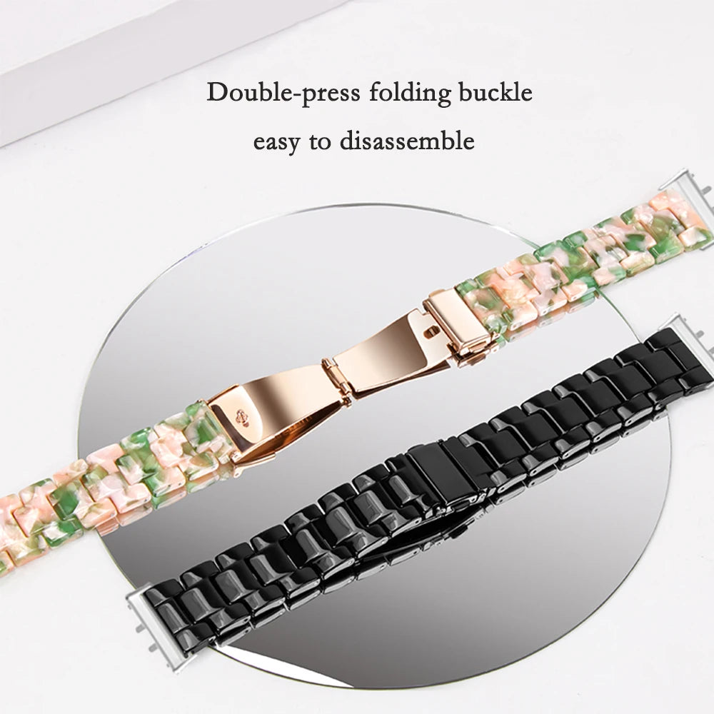 Resin Strap Compatible with Samsung Galaxy Fit3 Quick Release Men Women Bracelet for Galaxy Fit 3 Strap