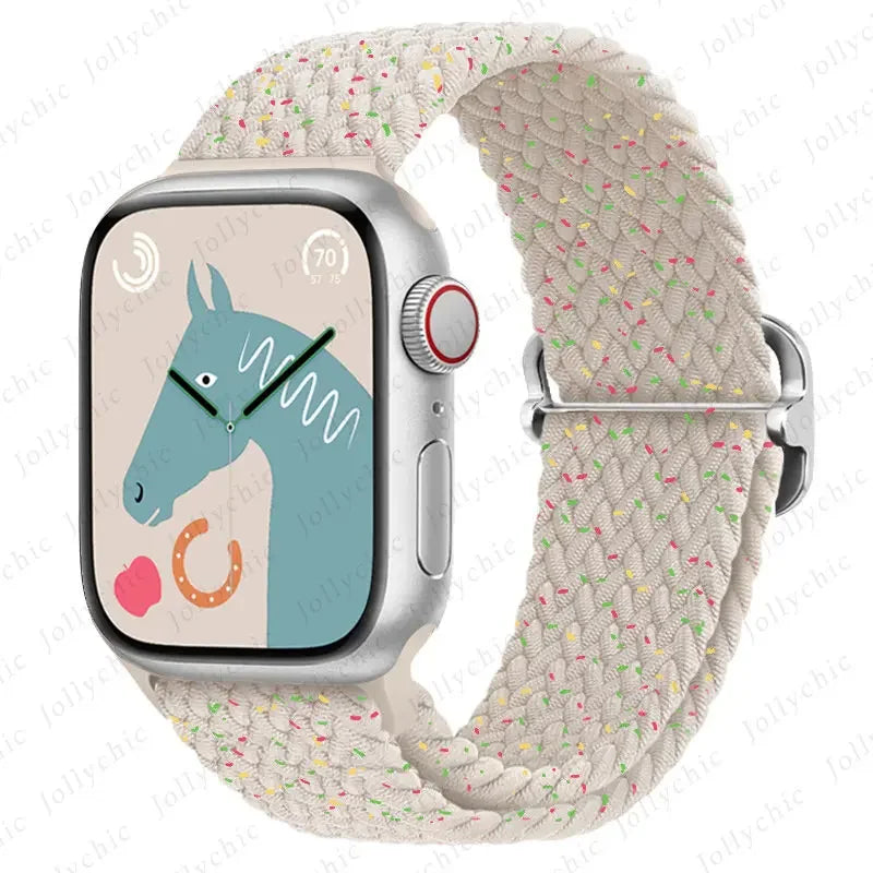 Braided Solo Loop band For Apple Watch Ultra 2 band 49mm 44mm 40mm 45mm 41mm 42mm 38mm band Apple Watch Series 9 8 7 6 SE 3