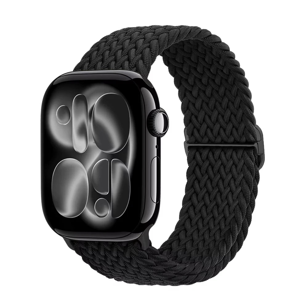 Braided band For Apple Watch band 44mm 45mm 49mm 46mm 40mm 41mm 38mm Elastic Adjustable Nylon band Apple Watch Series 11 10 9 8 SE 7 Ultra3