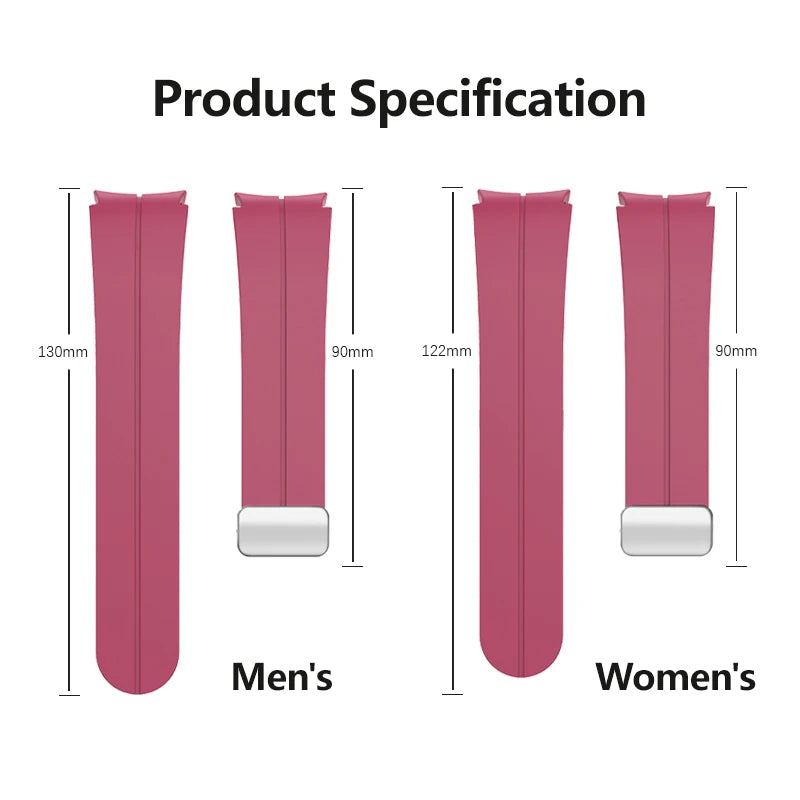 Magnetic Silicone Strap for Samsung Galaxy Watch 7 6 5 4 40mm 44mm 5Pro 45mm Band Bracelet for Galaxy Watch 6 4Classic 43mm 47mm