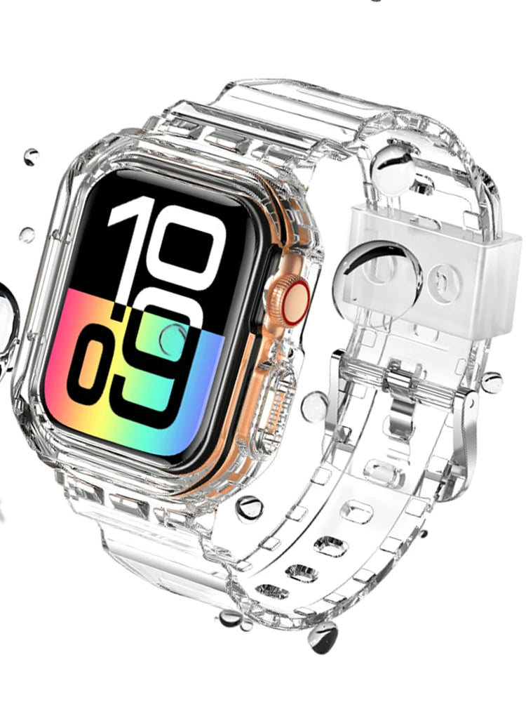 TPU Case+band for Apple Watch band 46mm 42mm 45mm 44mm 40mm 41mm Rubber Cover+band correa Apple Watch Series 10 9 8 7 6 5 4 3 SE