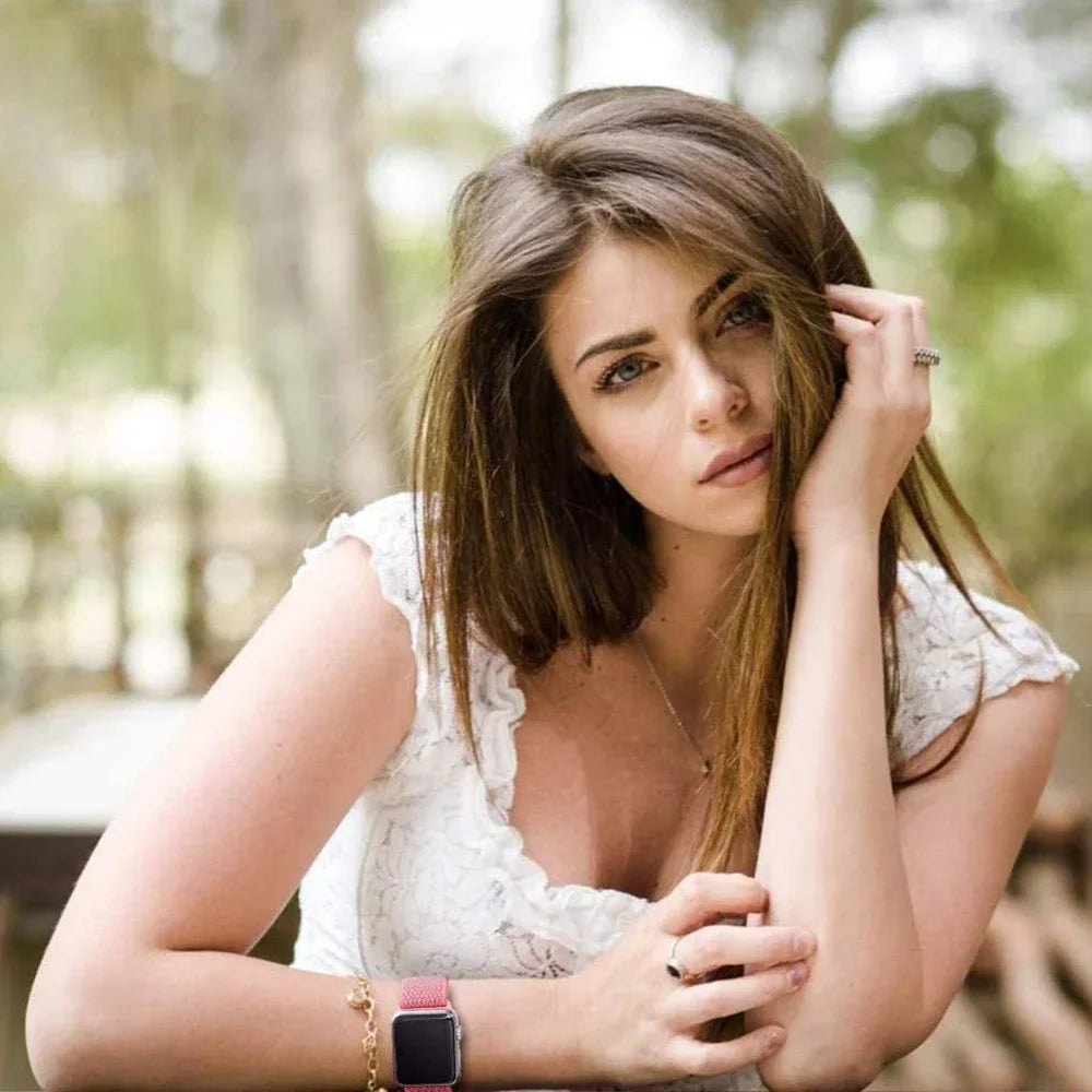 Nylon loop Correa For Apple Watch band 45mm 44mm 46mm 40mm 49mm 41mm 42mm 38mm band Apple Watch Series 6 SE 7 8 9 10 Ultra 2 bands