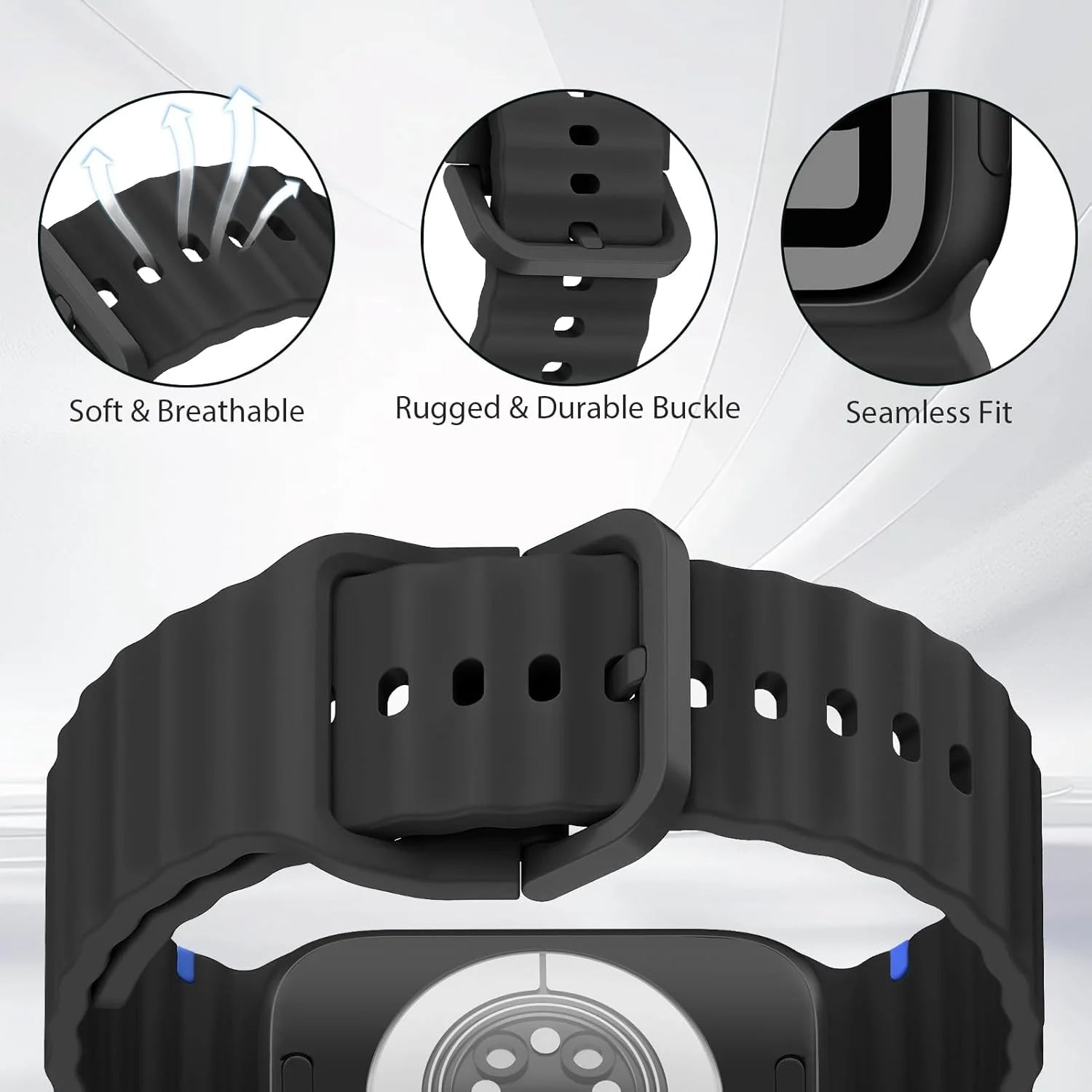 Silicone band for Apple Watch 10 band 46mm 42mm 49mm 45mm 44mm 40mm 41mm correa band belt Apple Watch Series 10 9 8 6 7 5 SE Ultra