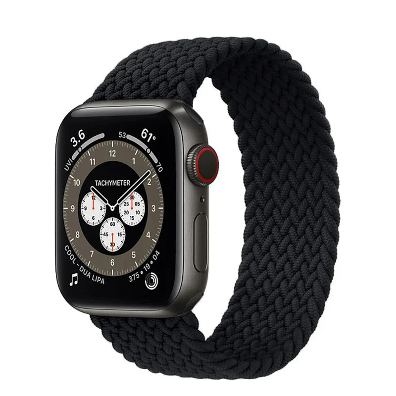 Braided Solo band For Apple Watch band 44mm 40mm 45mm 49mm 41mm Nylon Correa band Apple Watch Series 9 8 7 6 5 SE Ultra 2 3 10 11