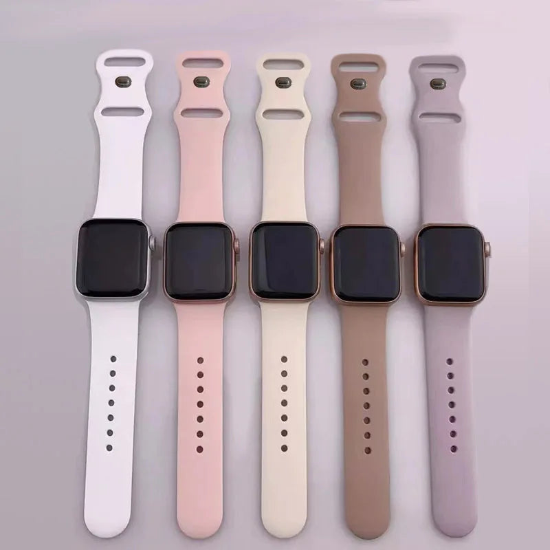 Silicone band For Apple Watch band 40mm 44mm 46mm 45mm 41mm 49mm 38mm 42mm Correa band Apple Watch Series 6 Ultra 2 7 8 9 SE 10 band