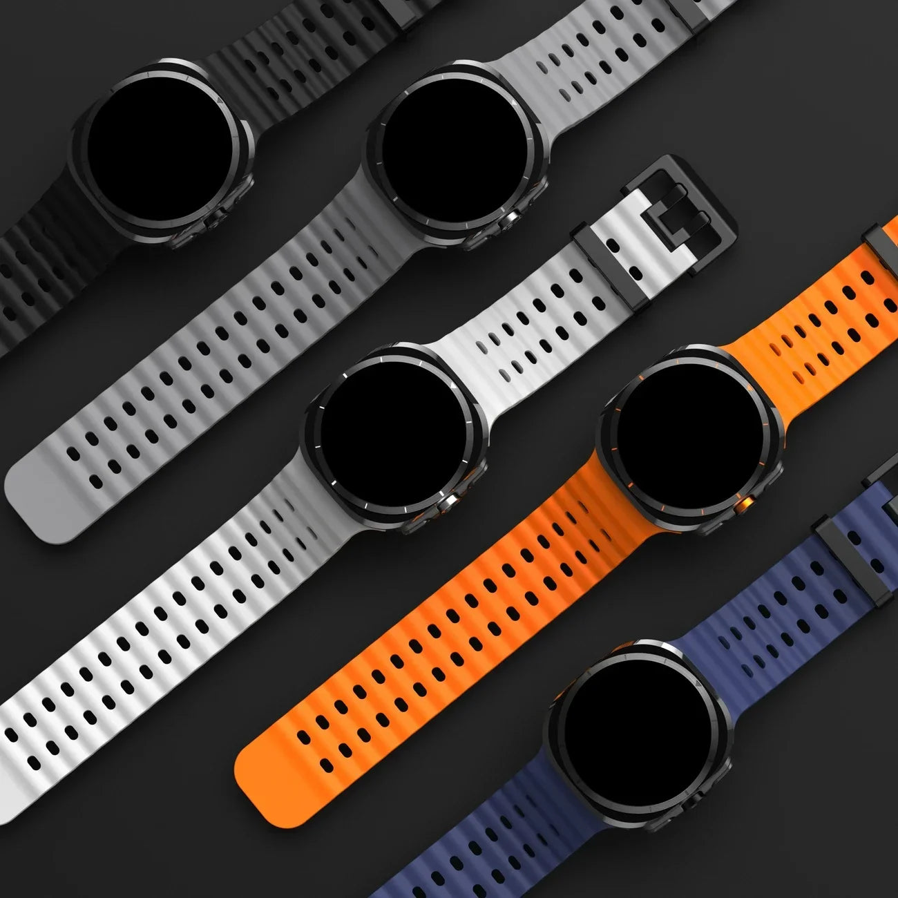 Sport Band For Samsung Galaxy Watch Ultra 47mm silicone Bracelet NO Gaps Ocean Watchband aquatics Watch 7 47mm Official Strap