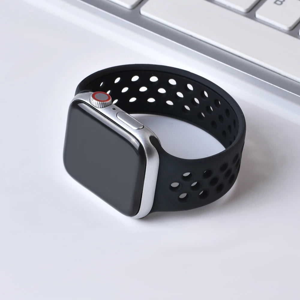 silicone band For Apple Watch 10 band 46mm 42mm 44mm 45mm 38mm 40mm 41mm Elastic Solo LoopBelt band Apple Watch 9876543 Ultra 2 49mm