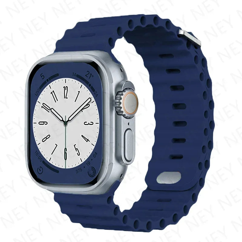 Ocean band For Apple Watch Ultra 2 band 49mm 9 8 7 45mm 41mm Silicone band Wristband Apple Watch 10 6 5 4 3 SE 44mm 40mm 42mm band