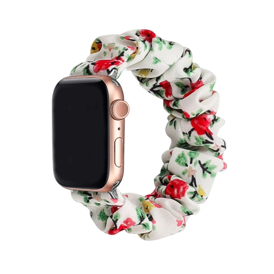 Scrunchie Compatible For Apple Watch band 49mm 40mm 41mm 38mm 42mm 44mm 45mm Cute Printed Elastic For Apple Watch Series 9 8 7 6 5 3 SE