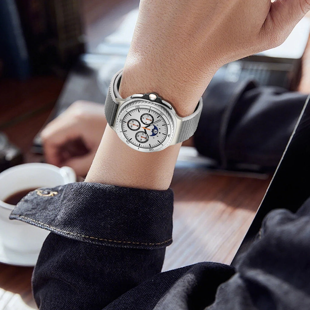 Official Nylon Strap For Samsung Galaxy Watch 8 40mm 44mm Metal Connecting Wristband Bracelet Samsung Galaxy 8 Classic 46mm Band