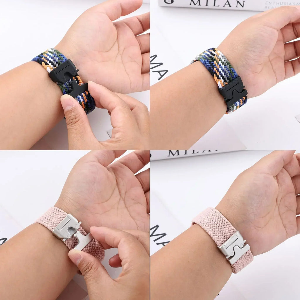 For Apple Watch Ultra 3 2 49mm 46mm 44mm 45mm 42mm 40mm 41mm Braided and Solo Loop Parachute button band Series 11 10 9 SE 8 7 6 5