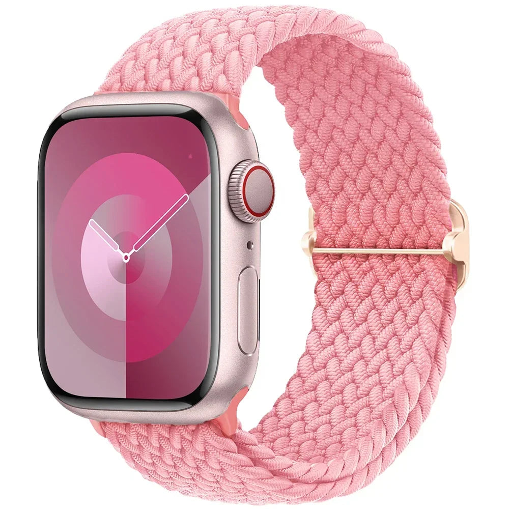 Braided band For Apple Watch band 45mm Ultra 2 49mm 44mm 40mm 41mm 42mm 46mm Elastic adjustable band Series 10 9 8 7 3 5 SE 6 4