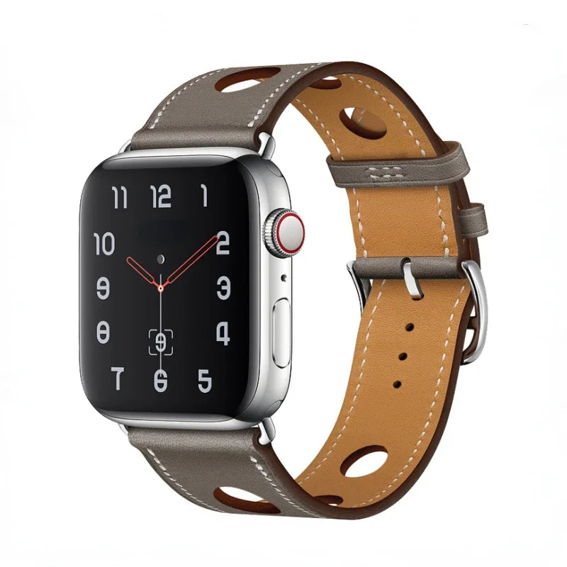 Leather band For Apple Watch Ultra 2 49mm 9 8 7 45mm 41mm High quality business wristband For Apple Watch 6 5 4 3 SE 44mm 40mm 42mm