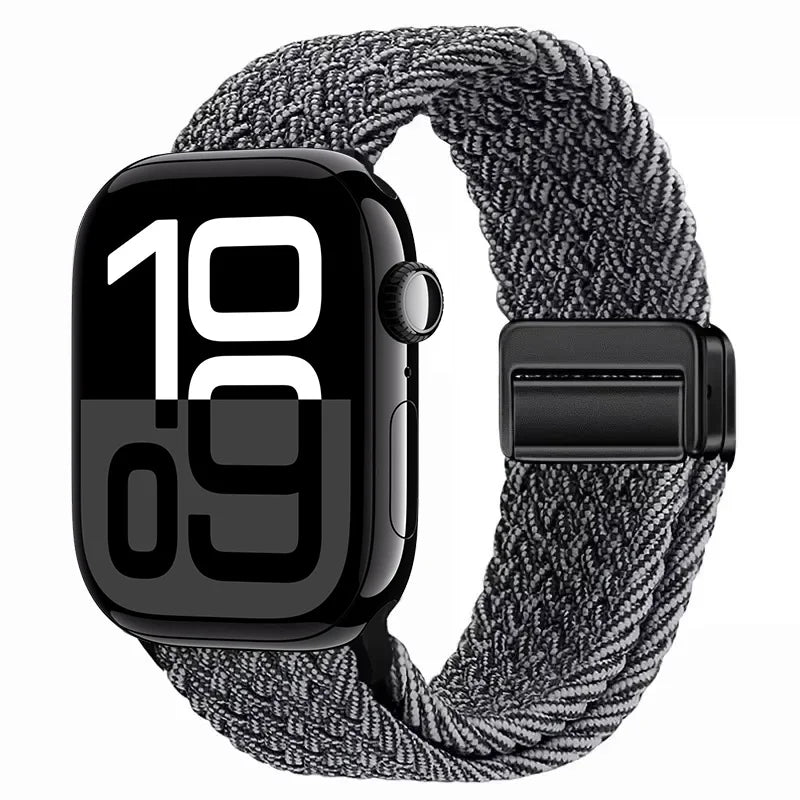 Nylon Braided Loop band for Apple Watch Ultra 3 2 49mm 11 10 42mm 46mm 9 8 7 45mm 41mm Magnetic band Apple Watch 6 5 SE 44mm 40mm band