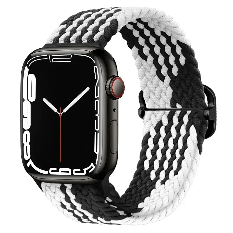 Braided Nylon band for Apple Watch band Ultra 2 49mm Series 10 46mm 42mm 44mm 40mm 41mm Adjustable band Apple Watch 9 8 7 6 SE 5 4