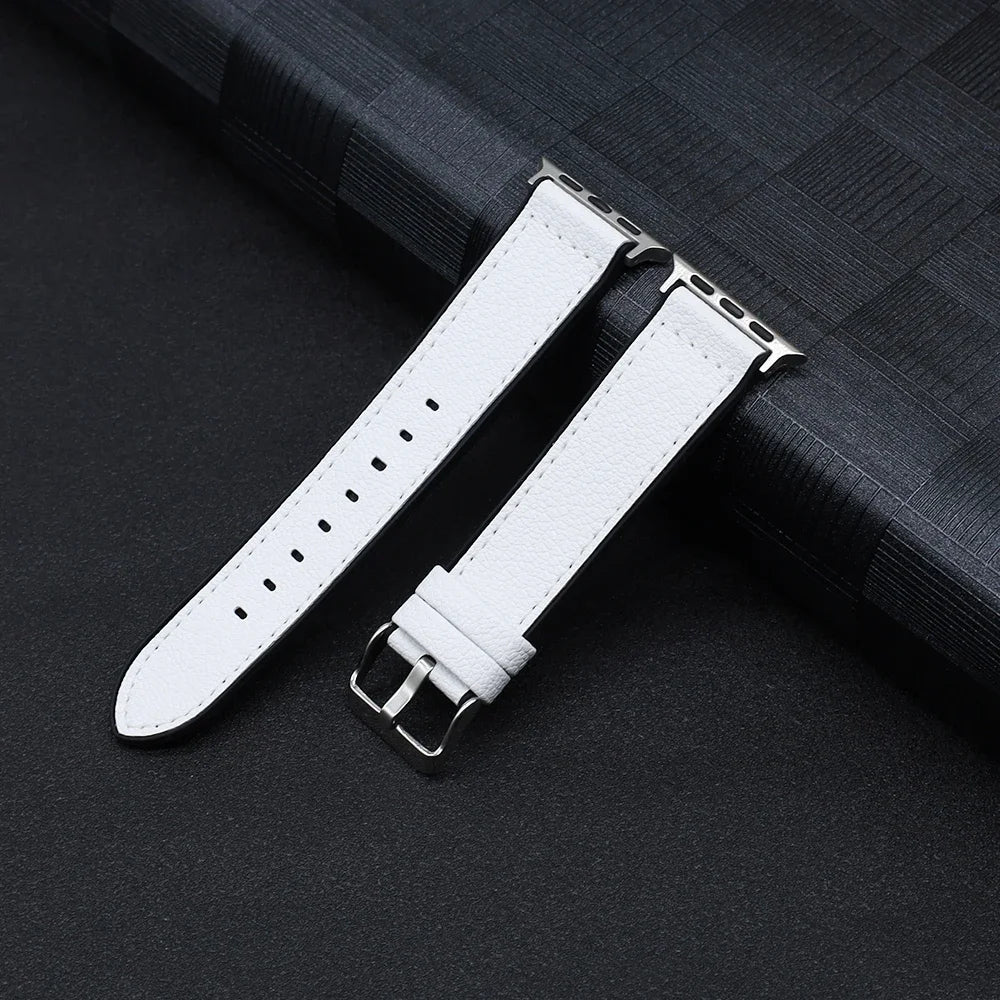 PU Leather band for Apple Watch band 45mm 44mm 40mm 42mm 46mm 41mm Ultra 49mm soft band for Apple Watch Series 10 9 8 7 6 5 SE 4