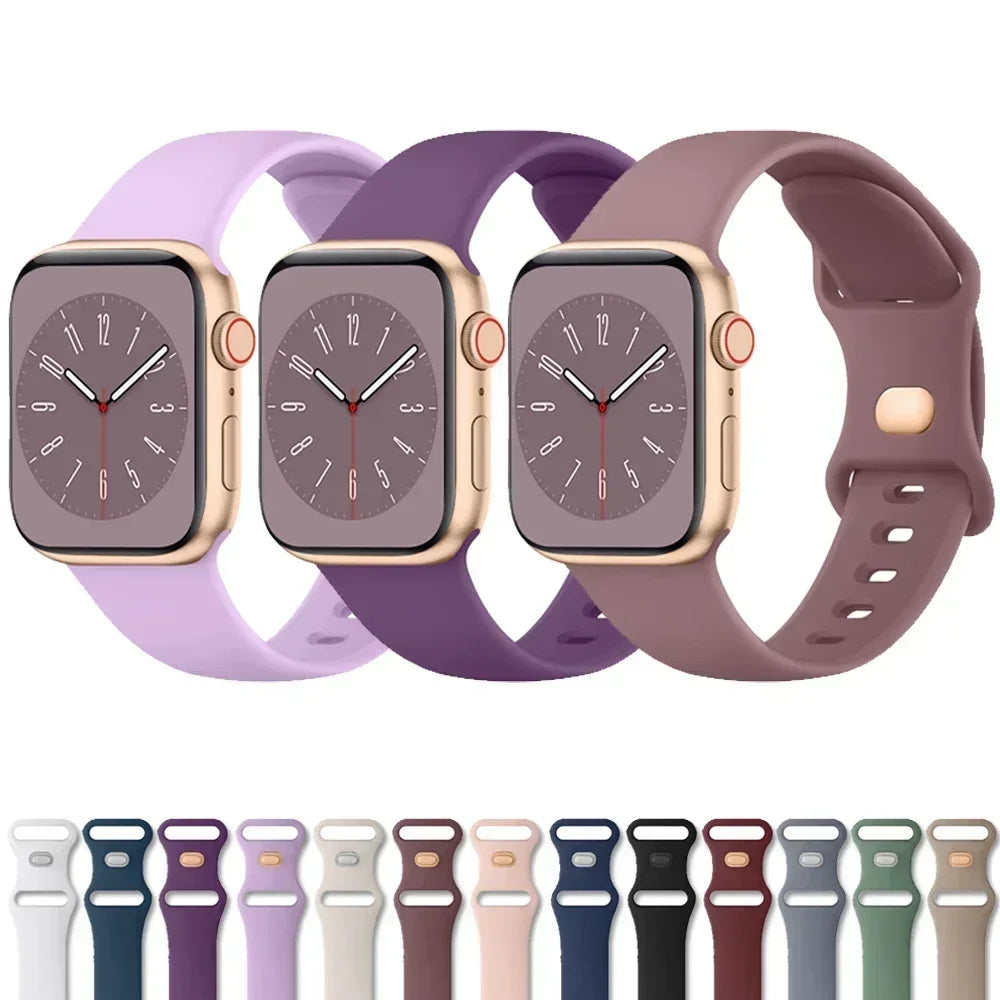 Soft Silicone band for Apple Watch 10 9 8 7 6 5 4 3SE band for Apple Watch Ultra 49mm 45mm 46mm 41mm 40mm 44mm 38mm 42mm Band