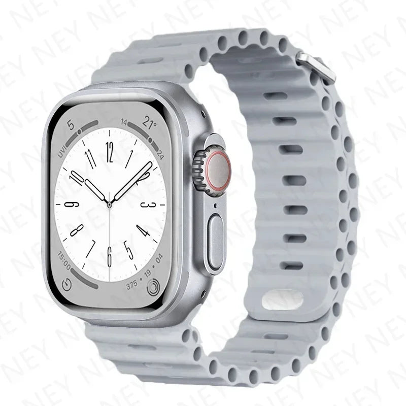 Ocean band For Apple Watch Ultra 2 band 49mm 9 8 7 45mm 41mm Silicone band Wristband Apple Watch 10 6 5 4 3 SE 44mm 40mm 42mm band