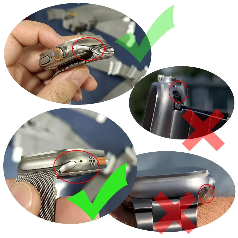 Milanese Loop band For Apple Watch Ultra 2 49mm 11 10 9 8 7 6 5 4 SE Magnetic Buckle Wristband Apple Watch 46mm 42mm 45mm 41mm 44mm 40mm