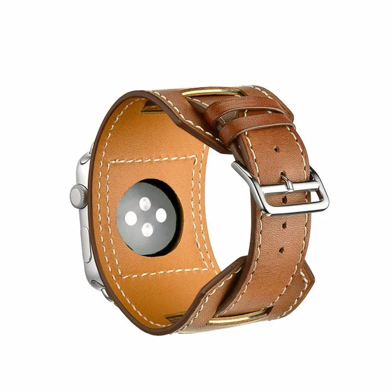 Cuff band for Apple Watch band 44mm 45mm 40mm 49mm 41mm 42mm 38mm Leather watch band Apple Watch Series 9 8 7 5 SE 6 Ultra 2 band