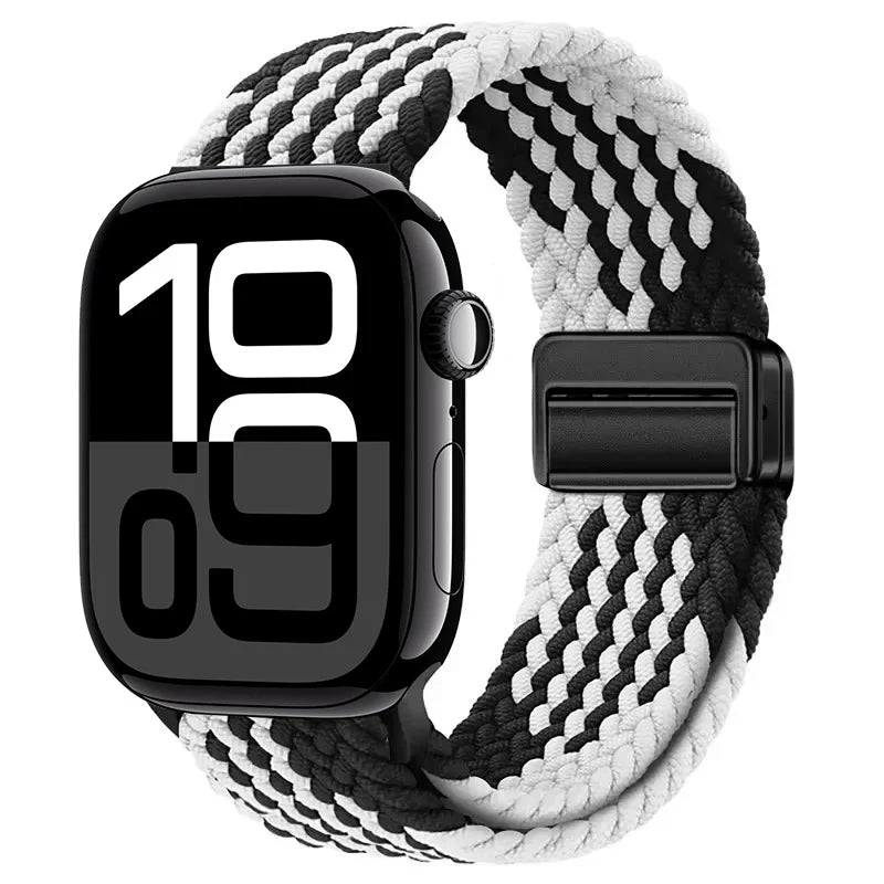 Nylon Braided Loop band for Apple Watch Ultra 3 2 49mm 11 10 42mm 46mm 9 8 7 45mm 41mm Magnetic band Apple Watch 6 5 SE 44mm 40mm band