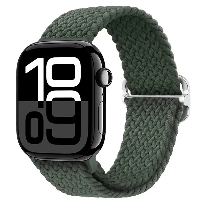 Braided Nylon band For Apple Watch Ultra 49mm 46mm 45mm 44mm 42mm 41mm 40mm Elastic band Apple Watch 11 10 9 8 7 SE 4 5 6 Belt