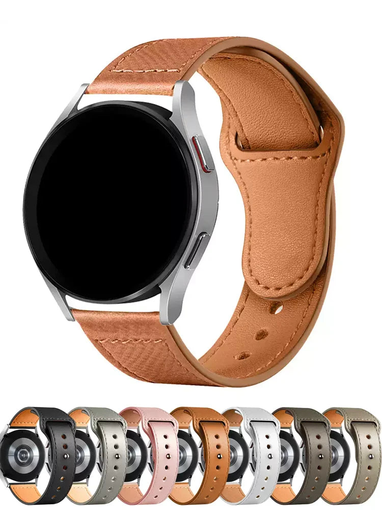 Leather strap For Samsung Galaxy watch 7/6/5/pro/4/Classic/Active 2 20mm 22mm bracelet Huawei GT/Amazfit GTS/GTR 4/3/2 mini Band