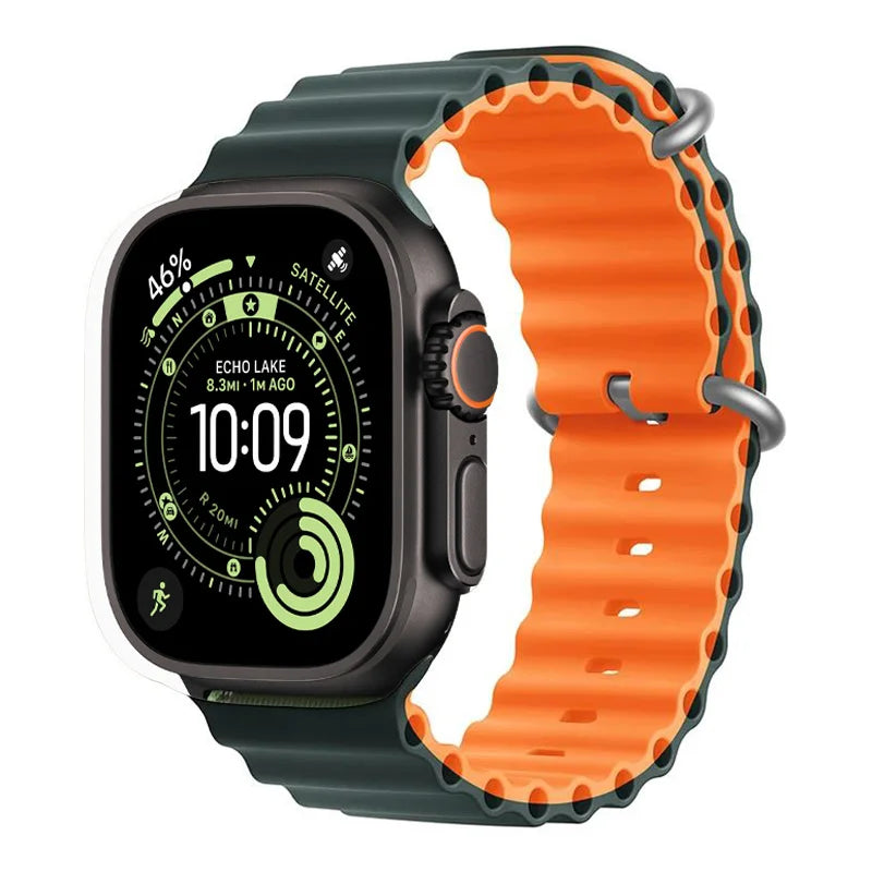 Ocean band for Apple Watch Ultra 3 2 49mm 45mm 46mm 42mm 44mm 40mm Silicone sport band correa Series 11 10 9 7 8 6 SE3 band
