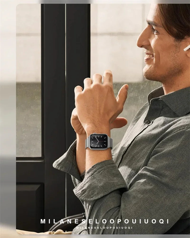 Milanese Loop for Apple Watch band Ultra 3 49mm 45mm 44mm 41mm 40mm 46mm metal band Apple Watch band Series 11 10 9 8 7 6 5 4