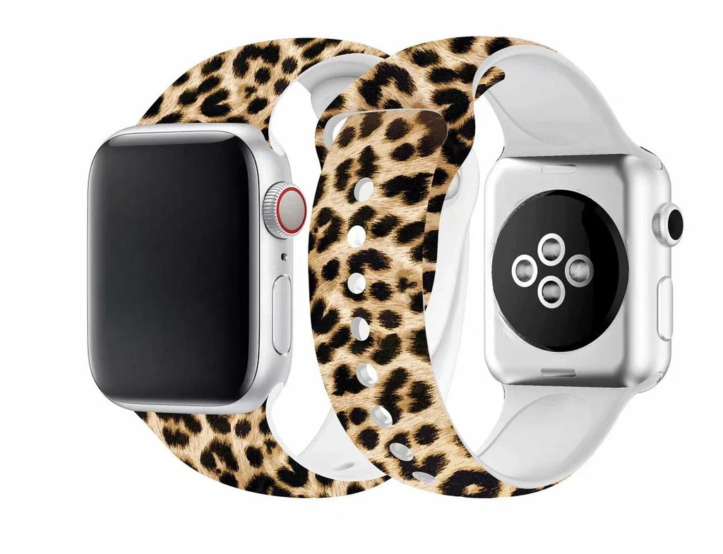 Leopard Printing band for Apple Watch band Ultra 2 49mm 44mm 40mm 41mm 45mm 38mm 42mm for Apple Watch 9 8 7 6 SE 5 4 Women Silicone band