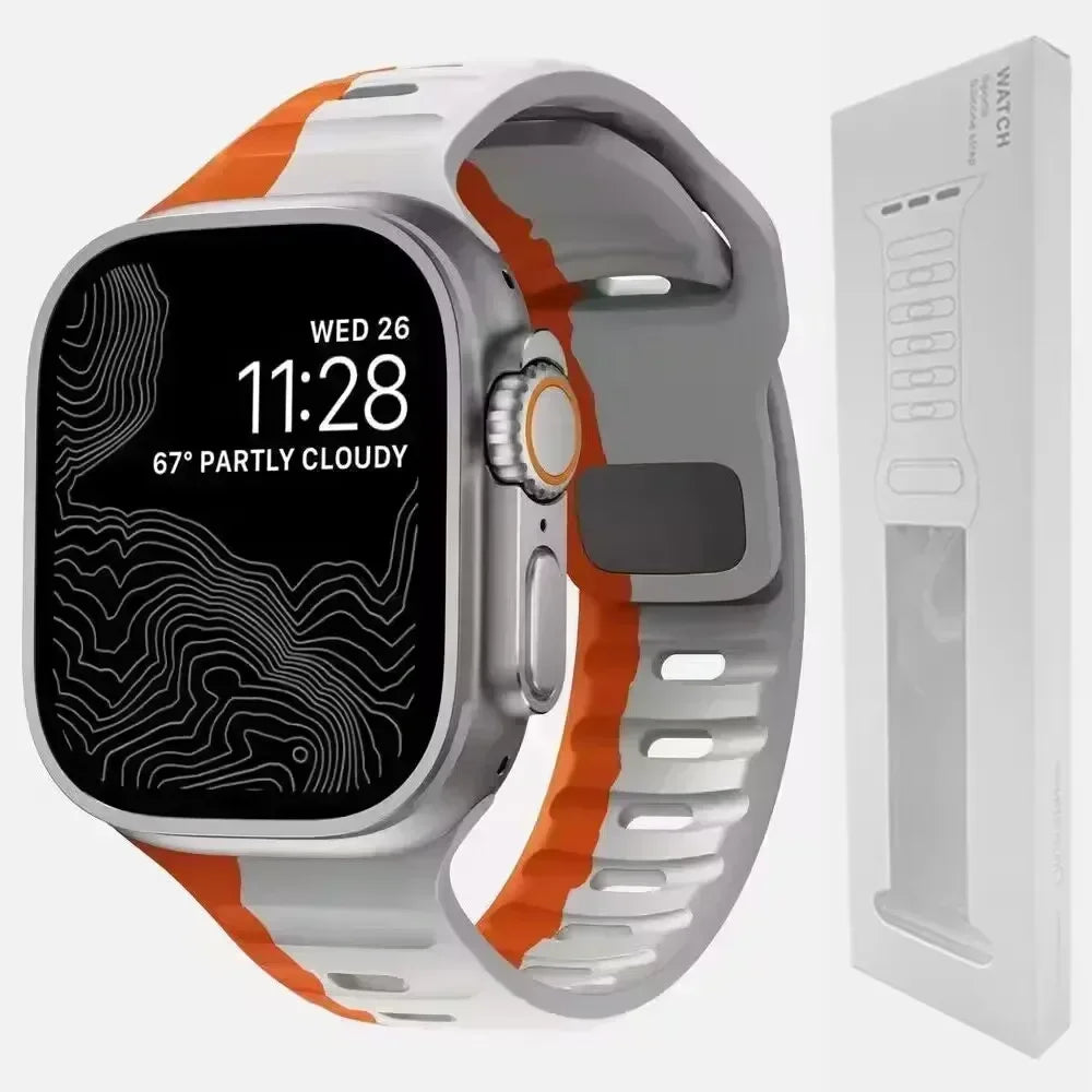 Soft Silicone band For Apple Watch band Ultra 2 49mm 44mm 45mm 42mm 41mm 42mm Sport watch band Apple Watch Serise SE 4 5 6 7 8 9 band