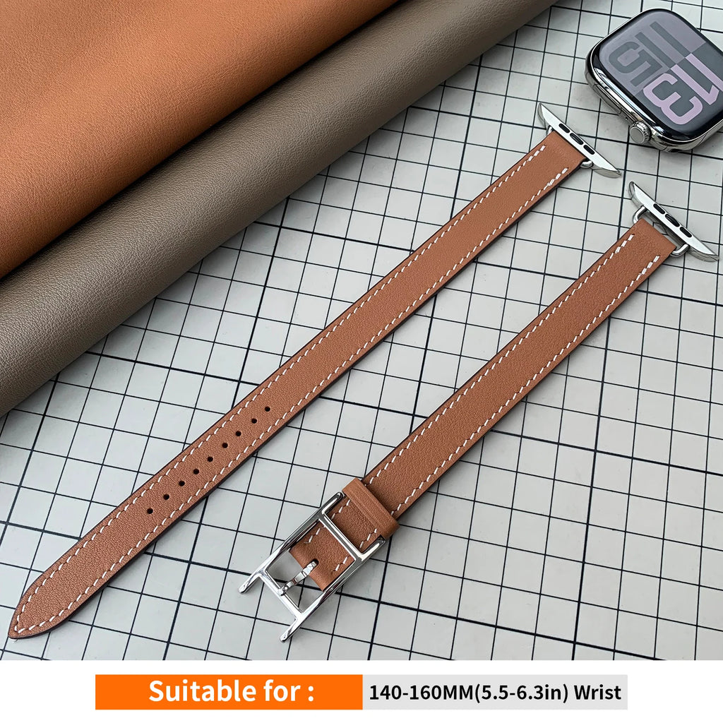 New 2025 Hapi Attelage Double Tour band For Apple Watch band Series 11 10 9 8 7 SE 3 Apple Watch Ultra 3 2 H Buckle Belt 42mm 46mm