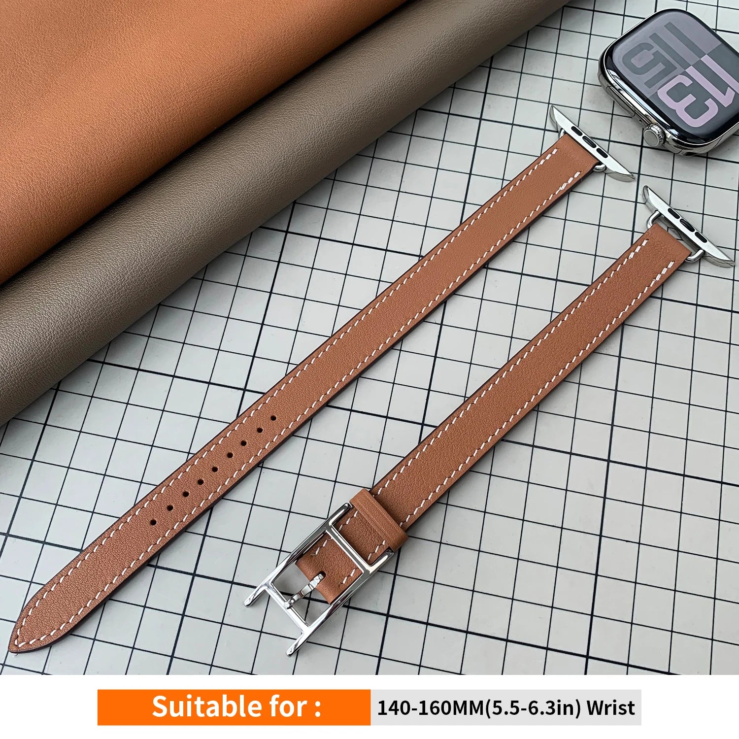 New 2025 Hapi Attelage Double Tour band For Apple Watch band Series 11 10 9 8 7 SE 3 Apple Watch Ultra 3 2 H Buckle Belt 42mm 46mm