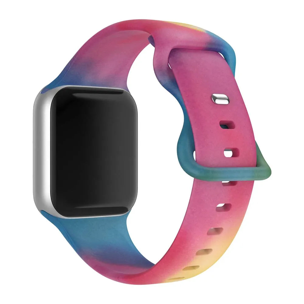 Patterned Silicone band For Apple Watch band Ultra 49mm 45mm 44mm 41mm 40mm For Apple Watch Series 9 8 7 6 5 4 3 2 1 SE Watch bands