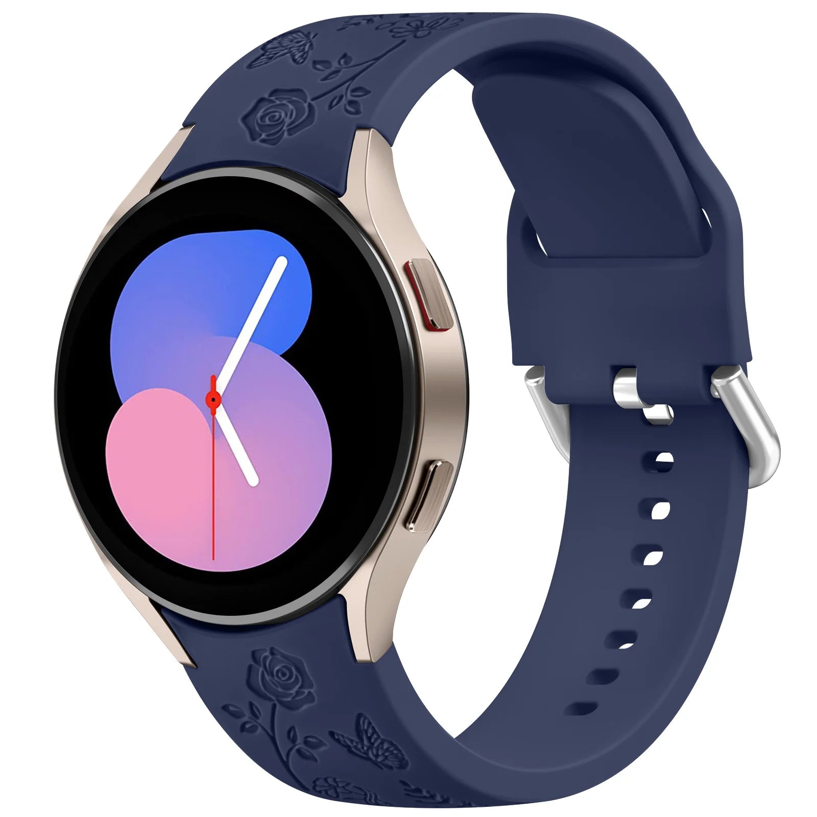 20mm Flower Engraved Watchband For Samsung Galaxy Watch 6/5/4 40mm/44mm 5Pro 45mm Watch 6 4 Classic 43mm/47mm 42mm/46mm Strap