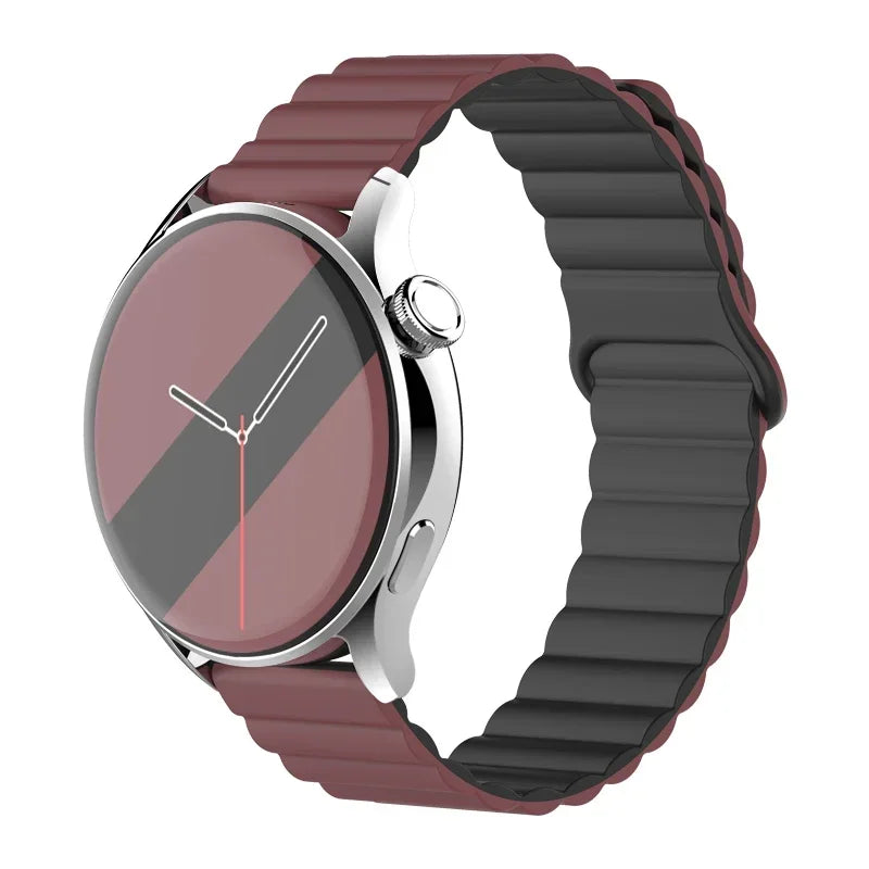 silicone strap For Samsung Galaxy watch 7/6/5/4/5pro/6-4 Classic/FE 20mm 22mm band Magnetic Loop bracelet huawei GT 4-3-pro-2e