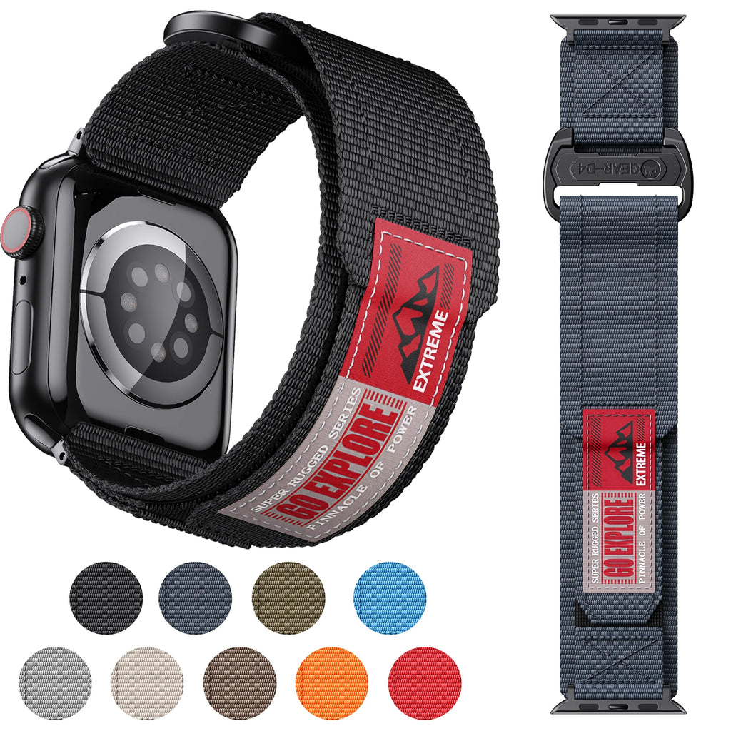 Nylon band Gear Series for Apple Watch band 42mm 44mm 45mm 46mm 49mm Apple Watch7 8 9 SE 10 Watch band Replacement band Watch 10