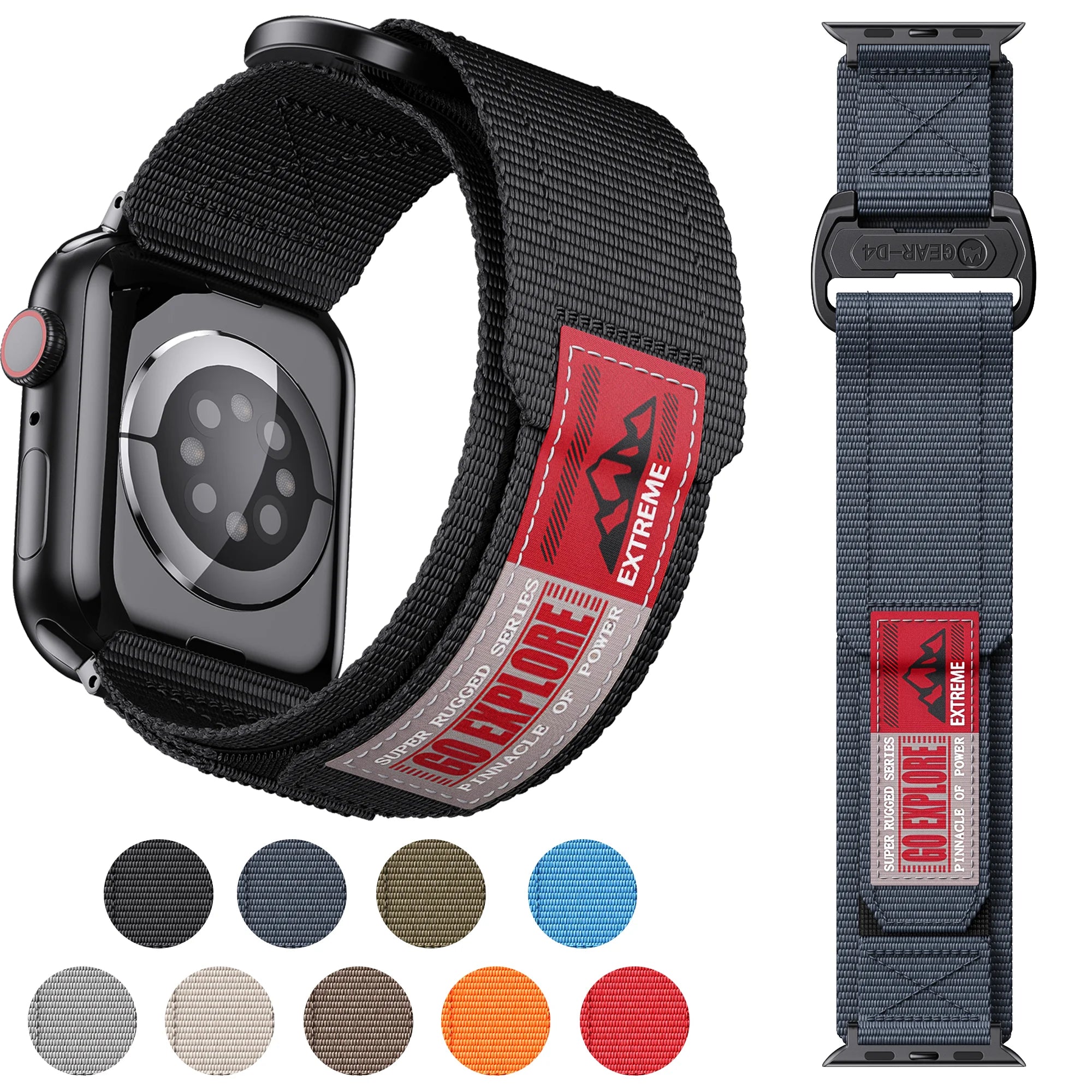 Nylon band Gear Series for Apple Watch band 42mm 44mm 45mm 46mm 49mm Apple Watch7 8 9 SE 10 Watch band Replacement band Watch 10