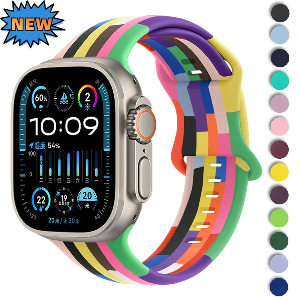 Silicone band For Apple Watch band 11 10 9 8 7 46mm 42mm 45mm 41mm band Wristband Apple Watch Ultra 3 49mm 6 5 4 SE 44mm 40mm Belt