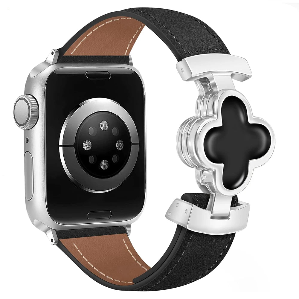 Fashion Leather band For Apple Watch band 49mm 44mm 45mm 42mm 40mm 46mm 41mm Magnetic band Correa woman Apple Watch Ultra Series 11 10 9 8 7