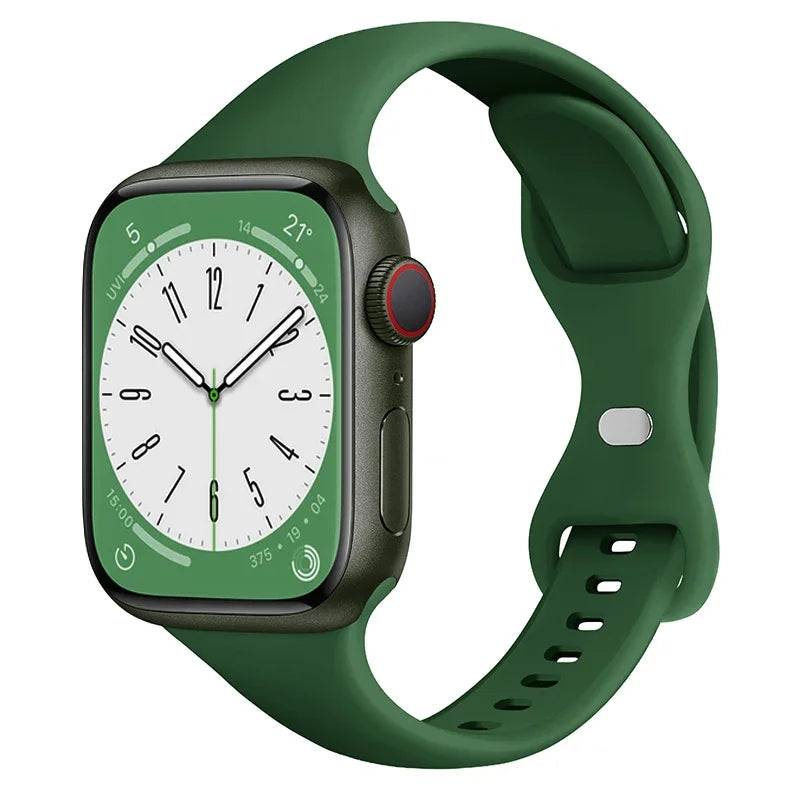 Slim Silicone band for Apple Watch band 44mm 40mm 41mm 45mm 38mm 42mm 49mm 46mm Apple Watch Series 10 9 8 7 SE 6 5 4 Woman band